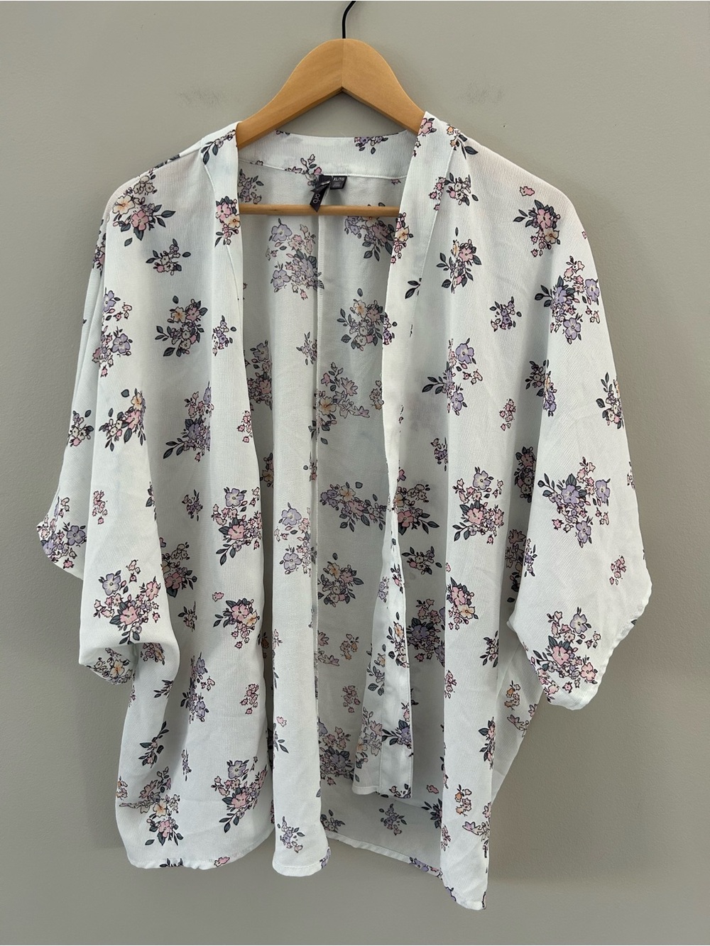 Orb Floral Open Front Airy Kimono Cover Up Shawl Cardigan - Picture 4 of 6
